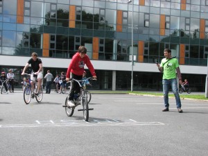 Enjoying the slow bike race at the Galway Cycling Treasure Hunt 2010