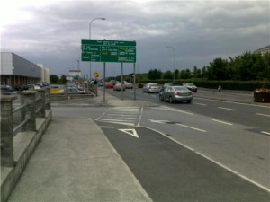 Crosswalk at entrance to Dunnes